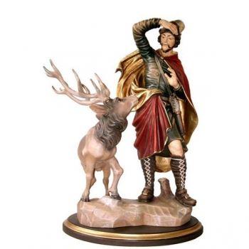 Jagdfigur Hubertus - Holzfigur in Color