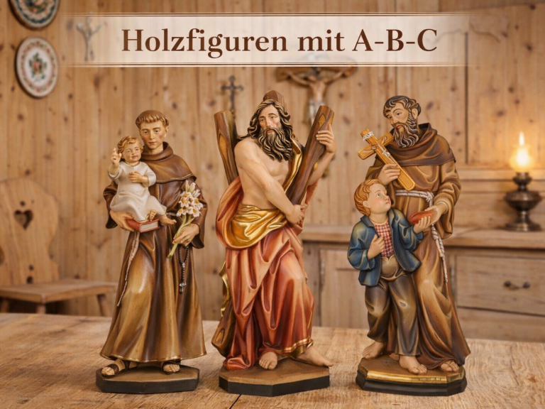 Holzfiguren der Heiligen A-B-C