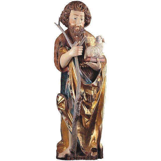 Hl. Johannes mit Schaf Holzfigur holzgeschnitzt