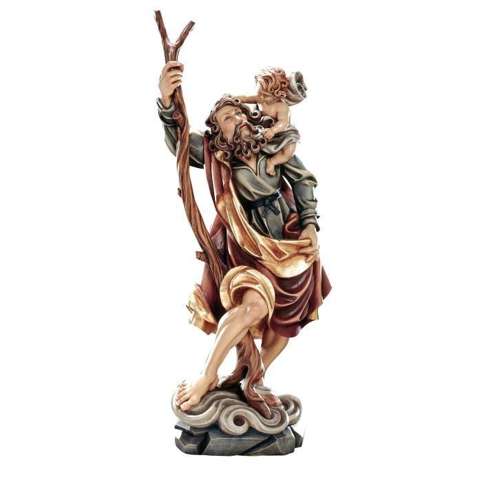 hl christophorus nothelfer holzfigur mit jesuskind