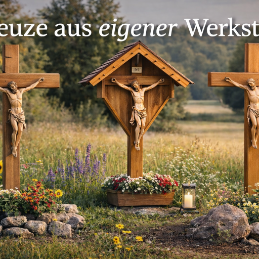 Holzkreuze für den Außenbereich aus Lärche und Eiche wetterfest