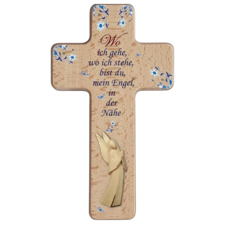 kinderkreuz wo ich gehe wo ich stehe engel holz