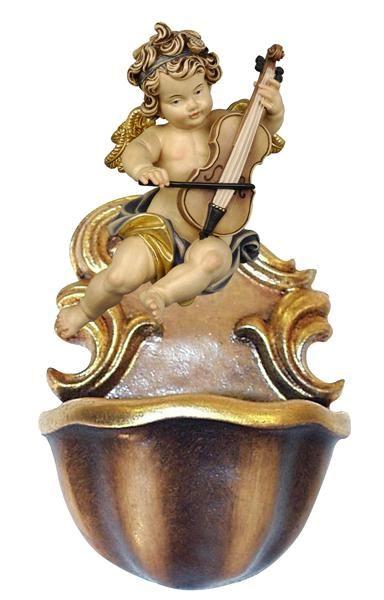 Weihwasser-Becken mit Engel-Bassgeige