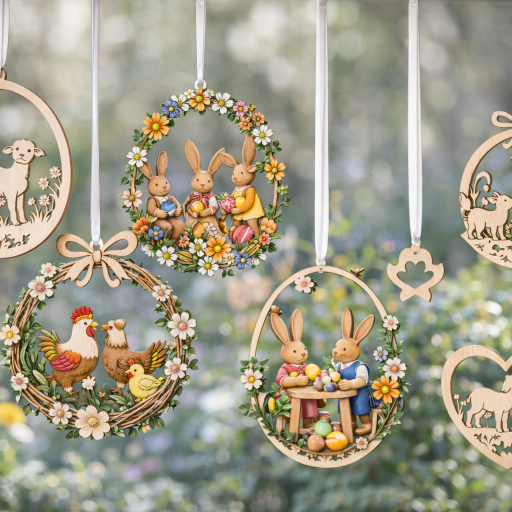 Oster Fensterbilder aus Holz - Schnitzerstube Tirschenreuth