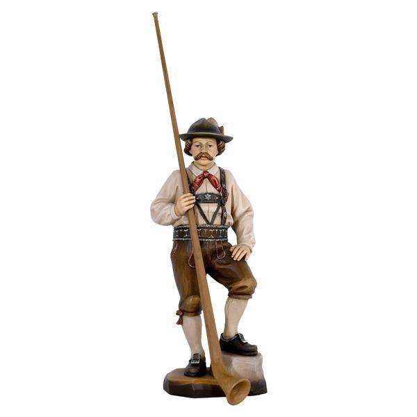 alphornblaeser holzfigur musikant