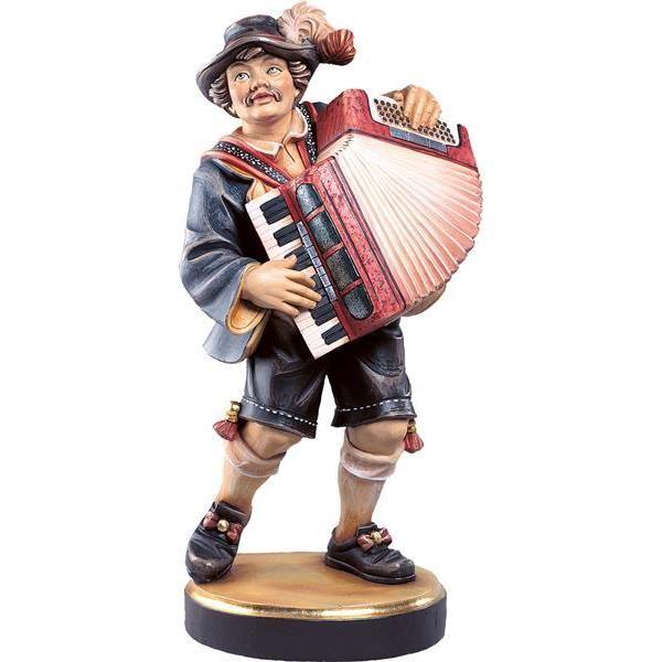 Musikant mit Ziehharmonika 5061 Holzfigur in color