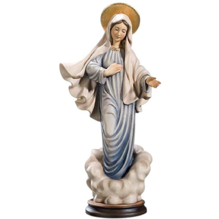 madonna medjugorje himmelskönigin holzschnitzerei geschnitzt