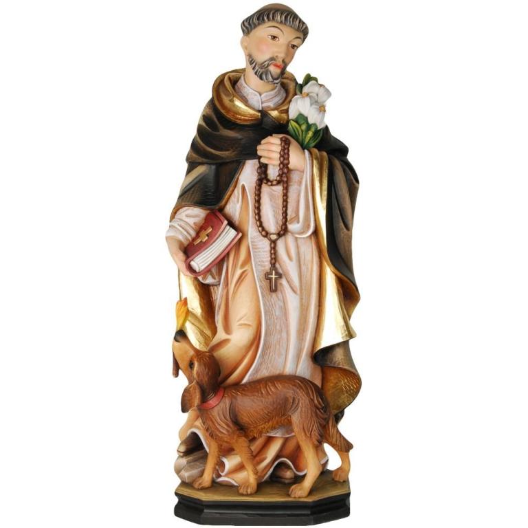 Hl. Dominikus mit Hund- Holzfigur in Color-