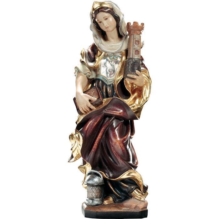 hl barbara mit buch und turm holzfigur geschnitzt