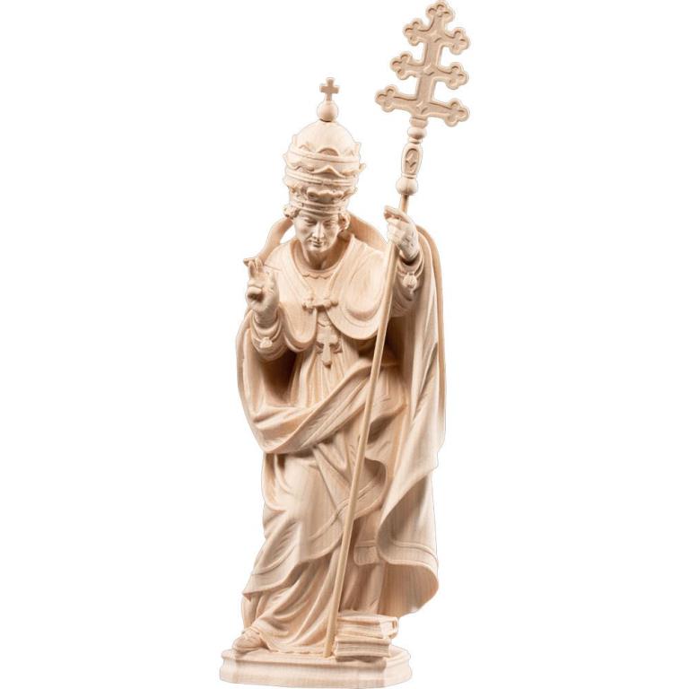 Hl. Papst- Holzfigur in Natur-