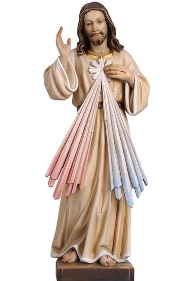 Statue von Jesus Christus mit erhobener Hand und ausgehendem Lichtstrahlenmotiv