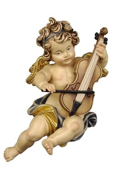 Dekorative Figur eines geflügelten Putten, der ein Streichinstrument spielt