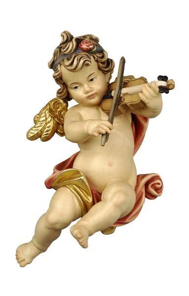 Figur eines geflügelten Putto, der Geige spielt
